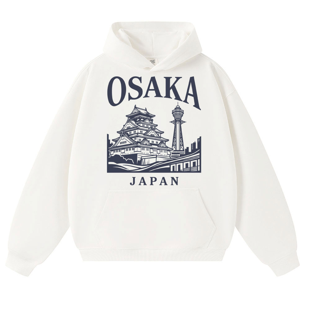 Vintage Fashion Osaka - 일본식 오사카 그래픽 후드티 여행 목적지