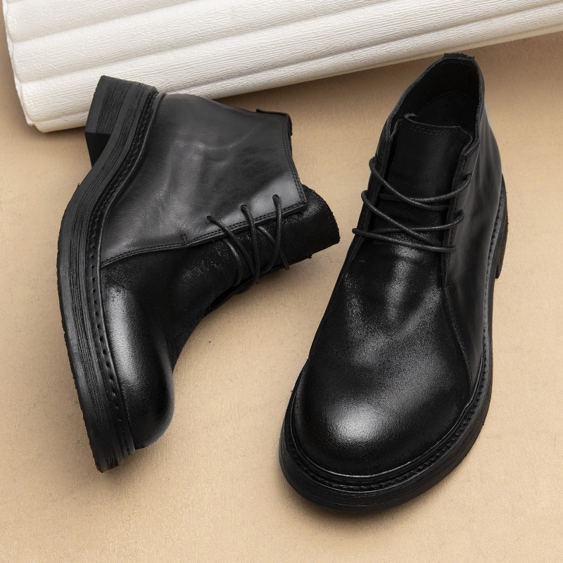 Vintage Fashion For Men - 빈티지 남성용 천연 가죽 부츠 럭셔리
