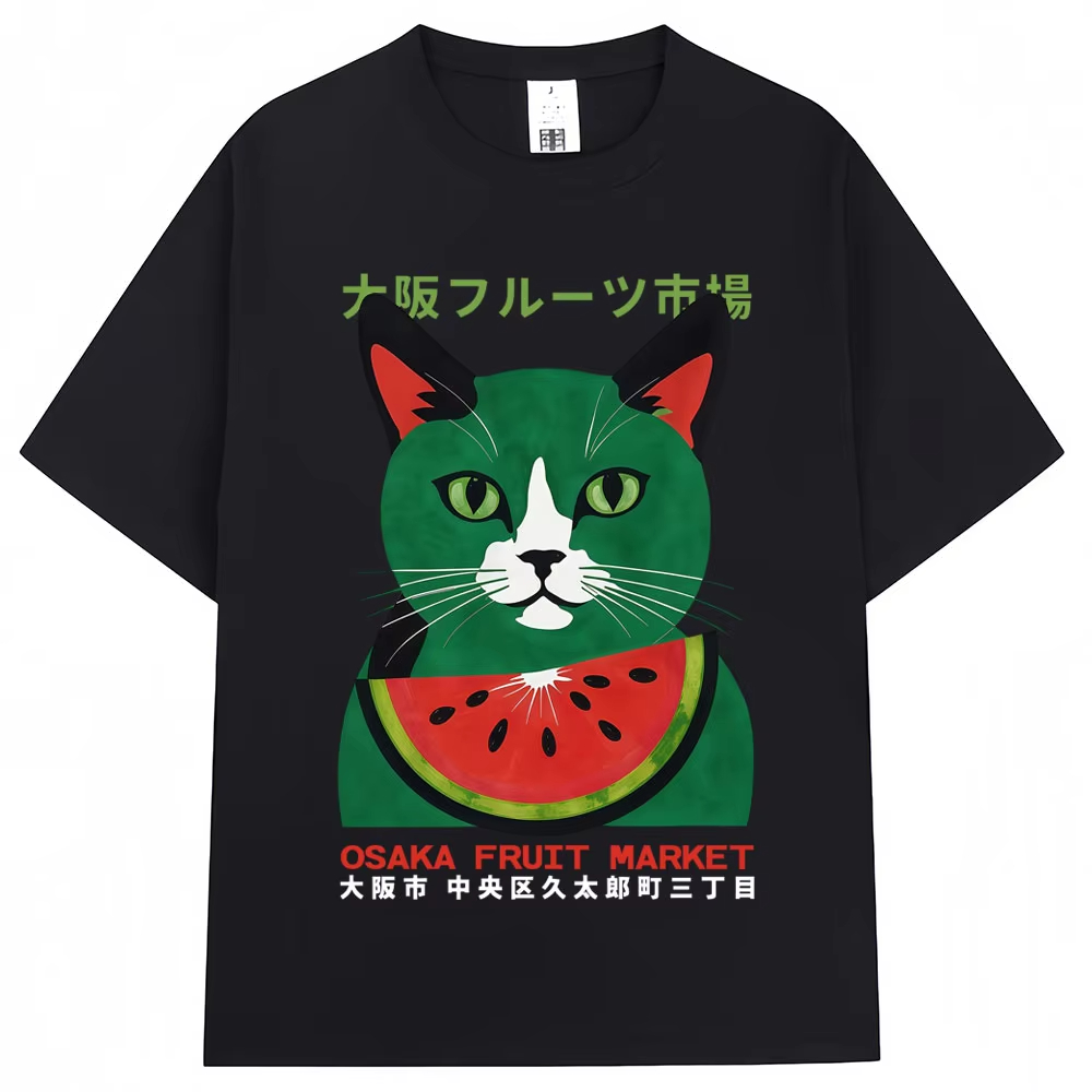 Vintage Fashion Osaka - 일본 스타일 재미있는 오사카 과일시장 고양이