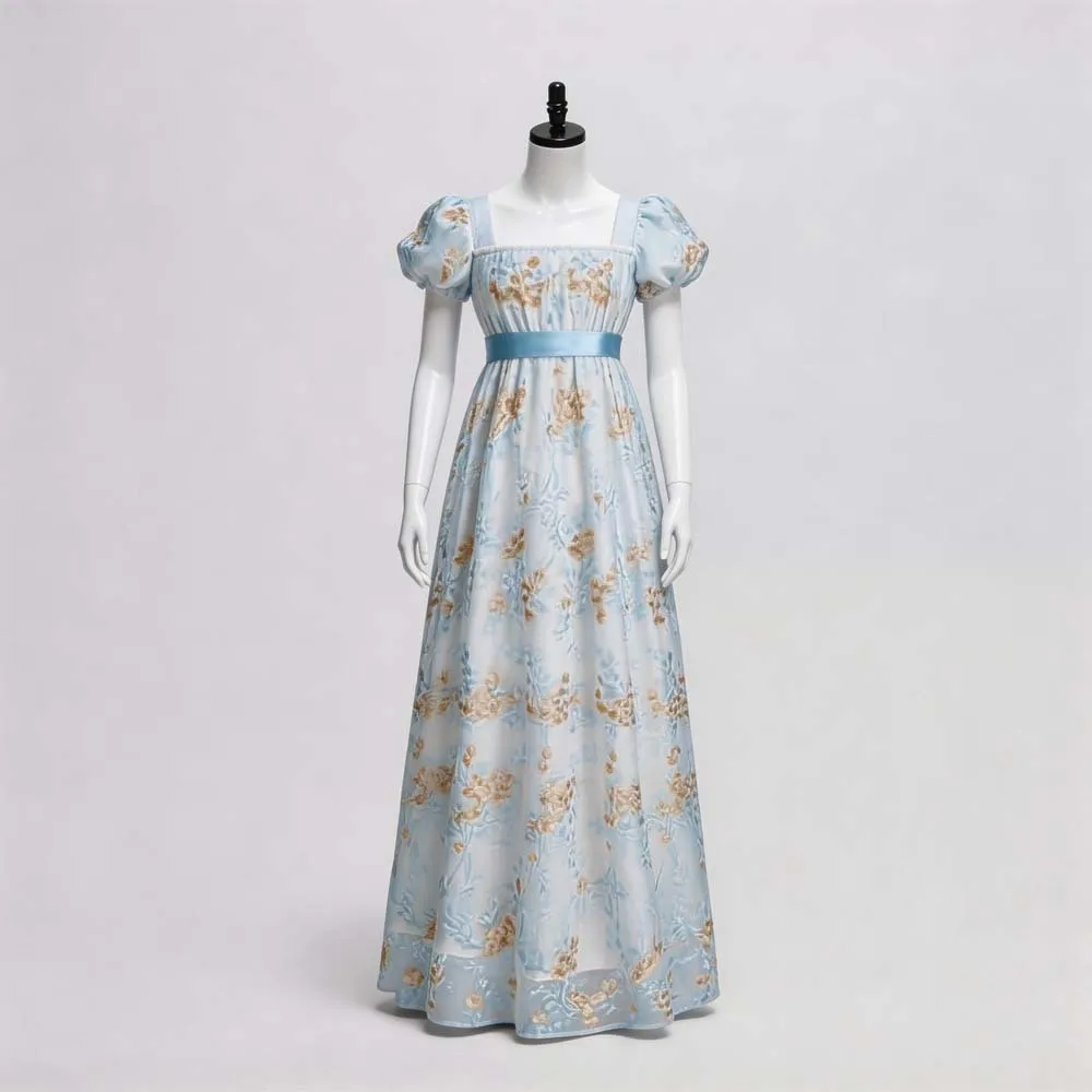 Vintage Fashion Dress - 유럽풍 빈티지 레젠시 티 드레스 스퀘어넥