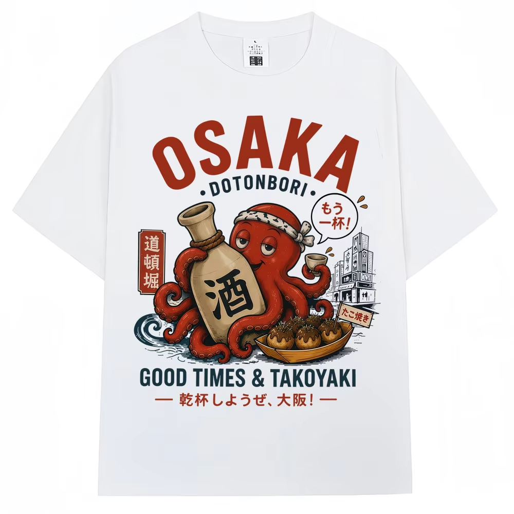 일본 스타일의 오사카 도톤보리 그래픽 티셔츠, 남녀 공 - Vintage Fashion Osaka 리뷰 및 가격