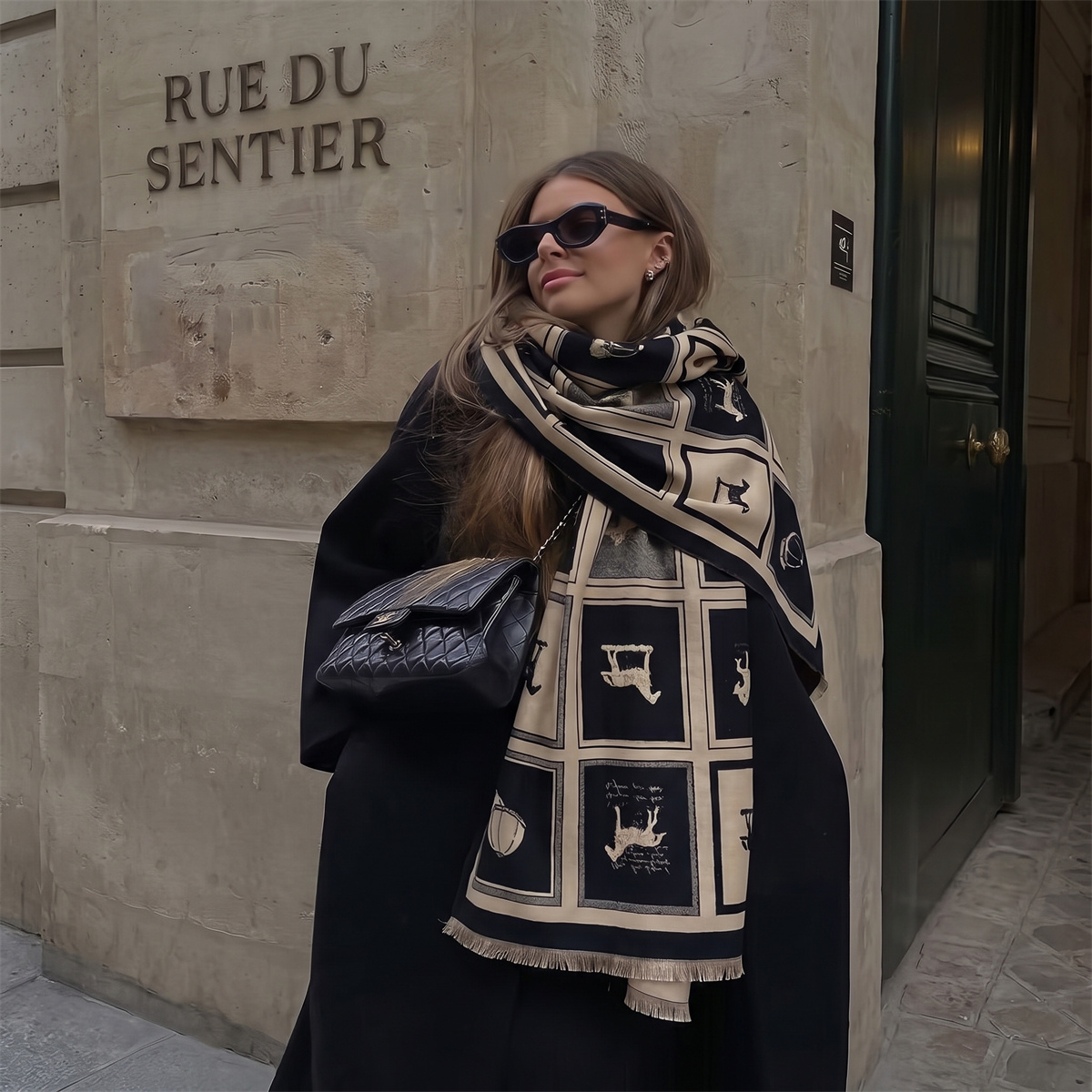부드럽고 따뜻한 그리드 말 패턴 태슬 숄 여성용 빈티지 - Vintage Fashion Patterns 리뷰 및 가격