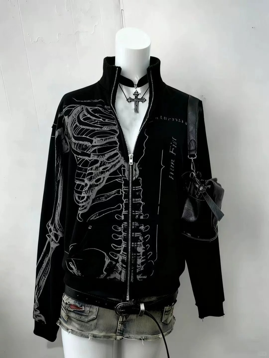 아메리칸 빈티지 서브컬쳐 펑크 블랙 후드 재킷 여성 Y - Vintage Fashion Subculture 리뷰 및 가격