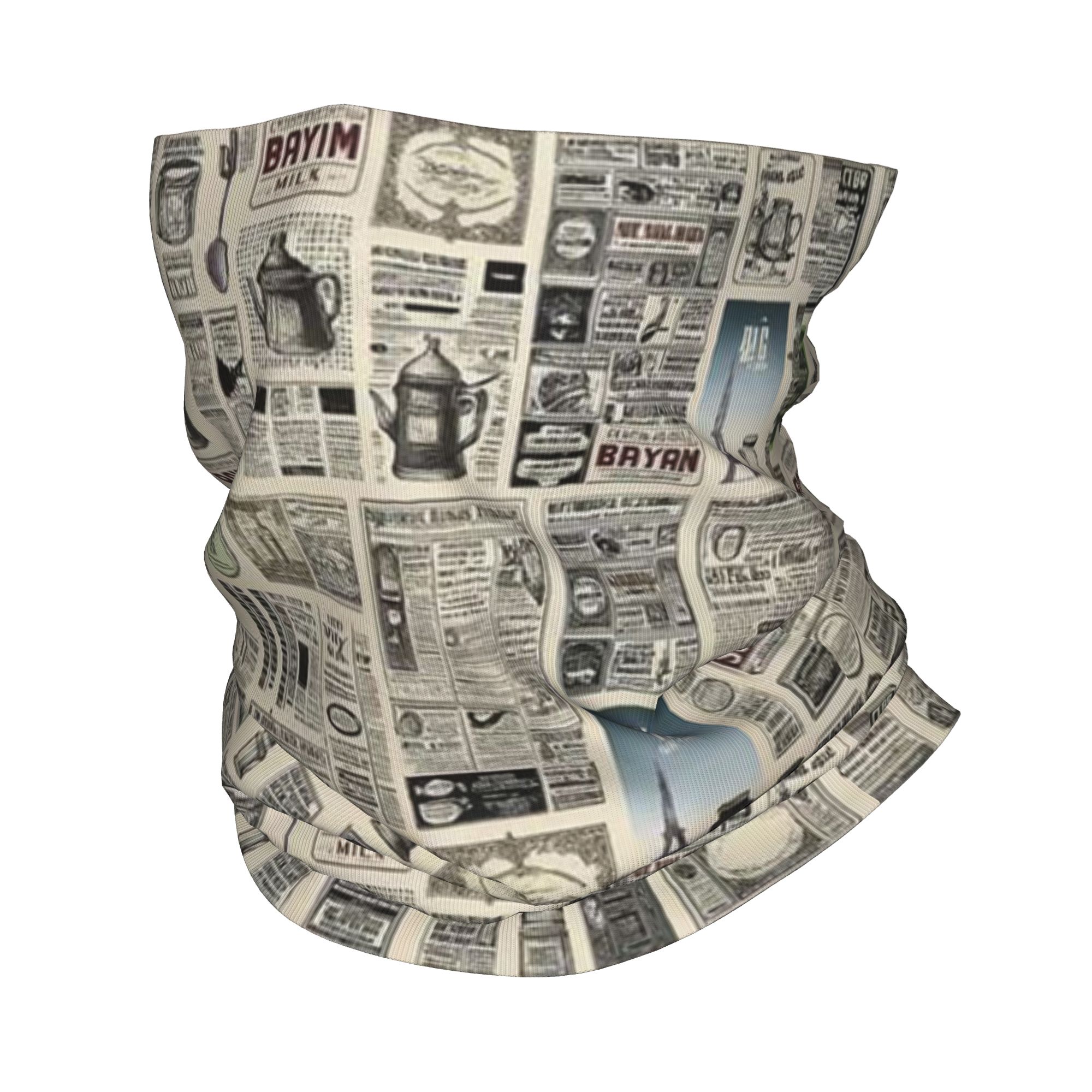 빈티지 신문 패턴 반다나 넥 게이터 프린트 페이스 스카 - Vintage Fashion Newspaper 리뷰 및 가격