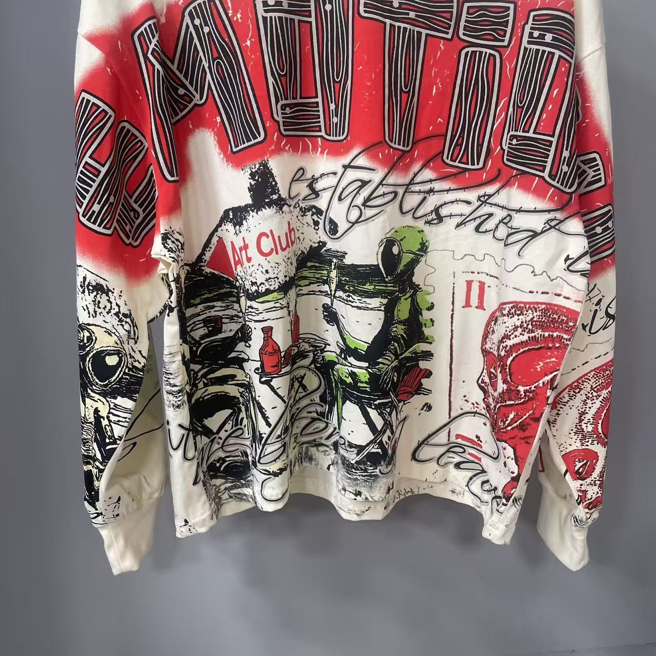 고품질 디자이너 MIXED-EMOTION 긴팔 티셔츠  - Vintage Fashion Streetwear 리뷰 및 가격
