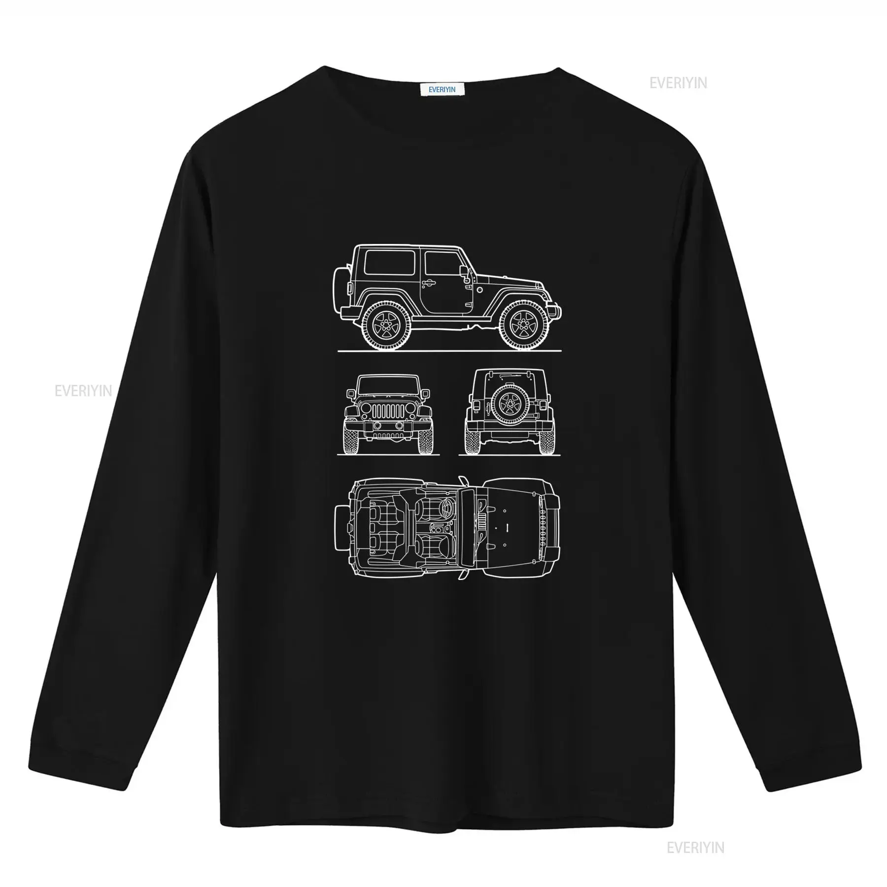 오프로드 SUV 루비콘 남성용 티셔츠 블루프린트 디자인 - Vintage Fashion Drawings 리뷰 및 가격