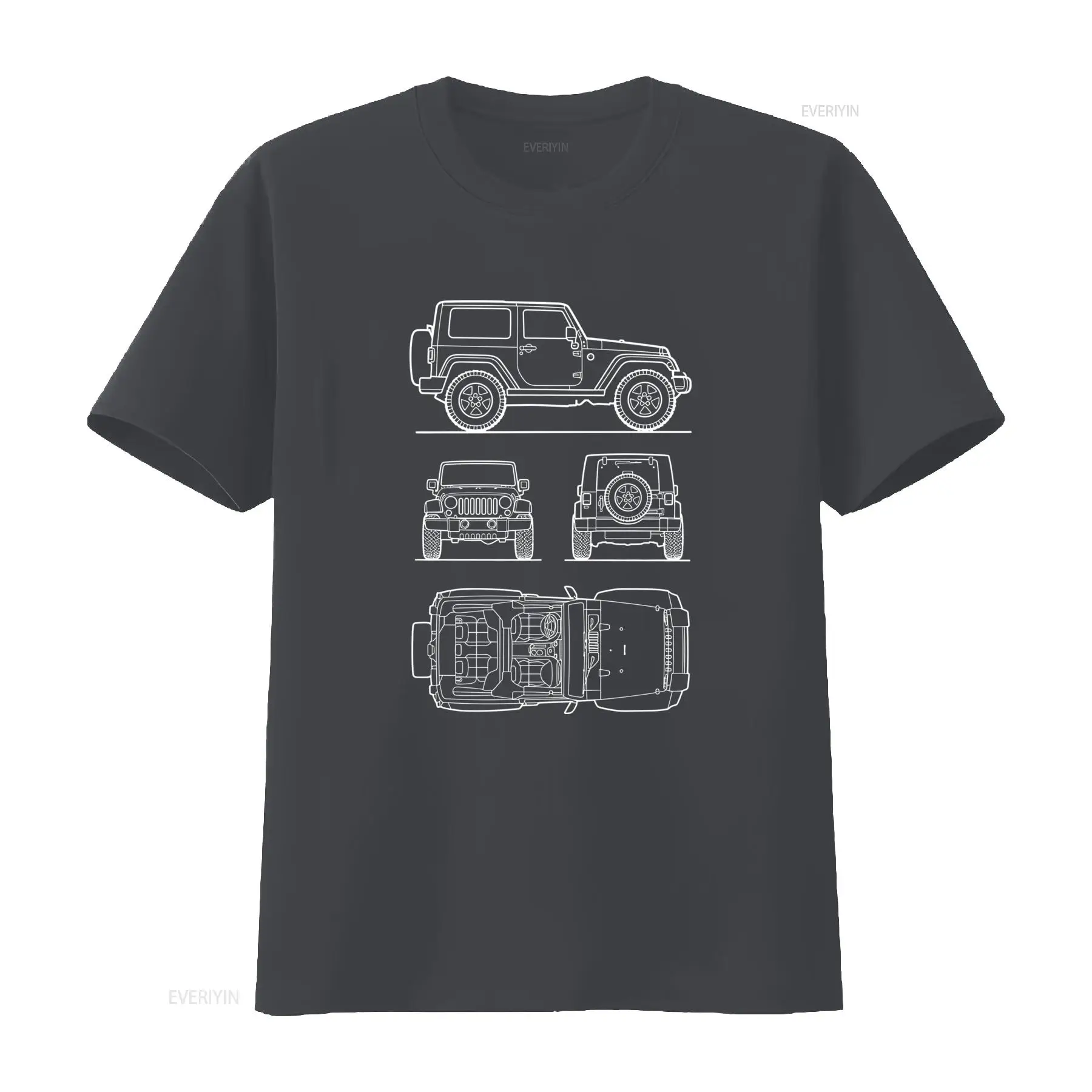 오프로드 SUV 루비콘 남성용 티셔츠 블루프린트 디자인 - Vintage Fashion Drawings 리뷰 및 가격