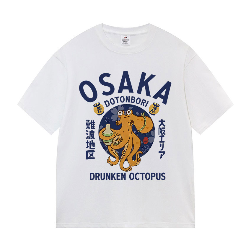 오사카 도톤보리 드렁큰 옥토퍼스 티셔츠 유니섹스 빈티지 - Vintage Fashion Osaka 리뷰 및 가격