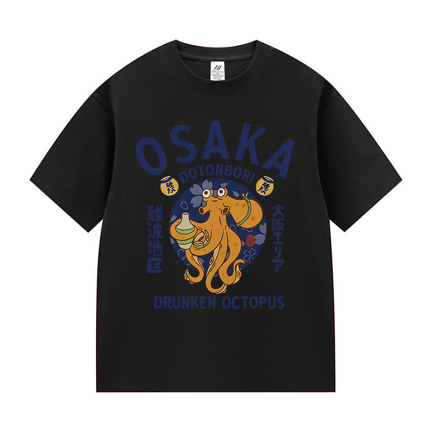 오사카 도톤보리 드렁큰 옥토퍼스 티셔츠 유니섹스 빈티지 - Vintage Fashion Osaka 리뷰 및 가격