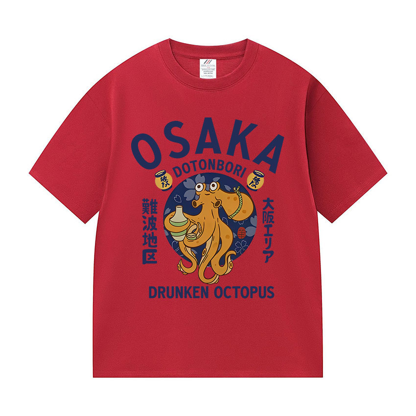 오사카 도톤보리 드렁큰 옥토퍼스 티셔츠 유니섹스 빈티지 - Vintage Fashion Osaka 리뷰 및 가격