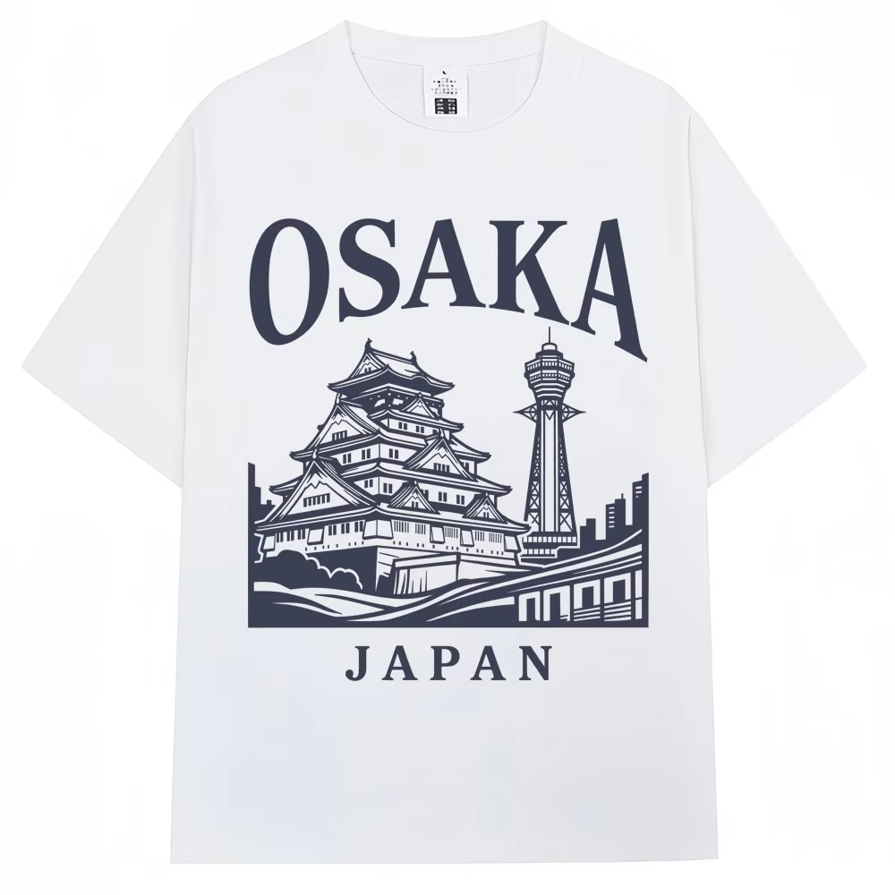 일본 스타일 오사카 프린트 티셔츠 여행 기념품 남녀 패 - Vintage Fashion Osaka 리뷰 및 가격