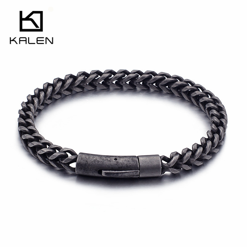 KALEN 레트로 스테인리스 스틸 브레이드 링크 체인  - Z Vintage Fashion 리뷰 및 가격