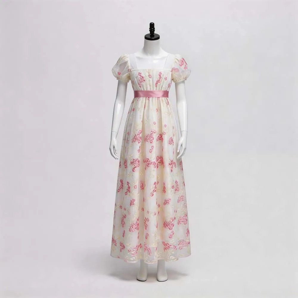 유럽풍 빈티지 레젠시 티 드레스 스퀘어넥 퍼프 숏 슬리 - Vintage Fashion Dress 리뷰 및 가격