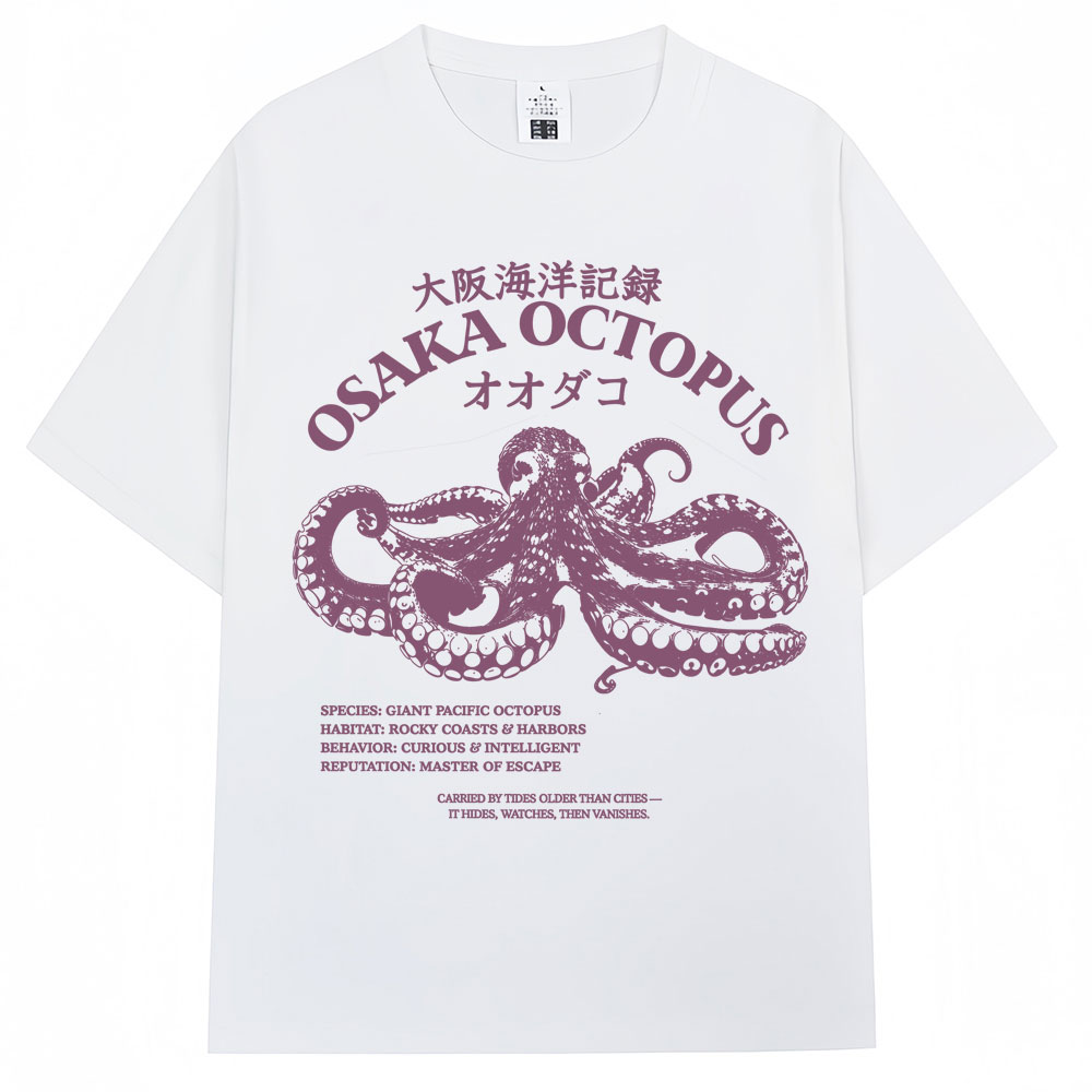 일본식 오사카 문어 티셔츠 남성 여성 패션 빈티지 해양 - Vintage Fashion Osaka 리뷰 및 가격