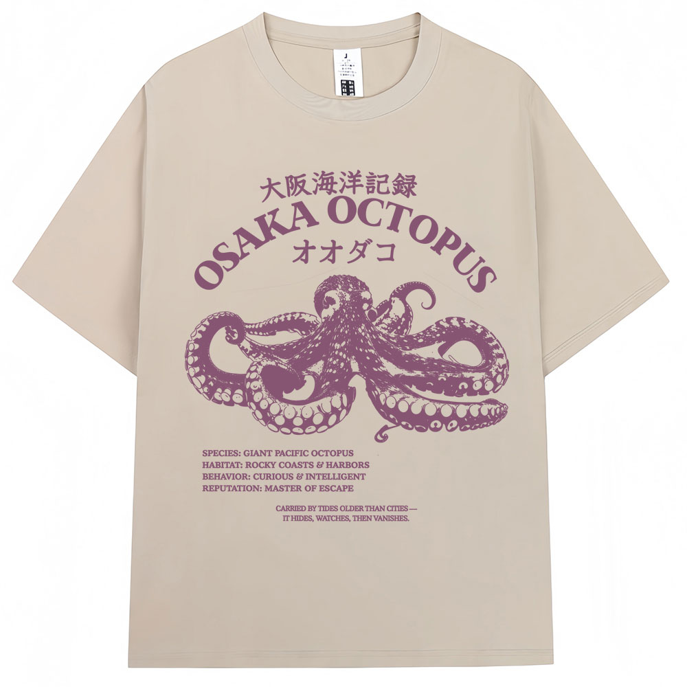 일본식 오사카 문어 티셔츠 남성 여성 패션 빈티지 해양 - Vintage Fashion Osaka 리뷰 및 가격