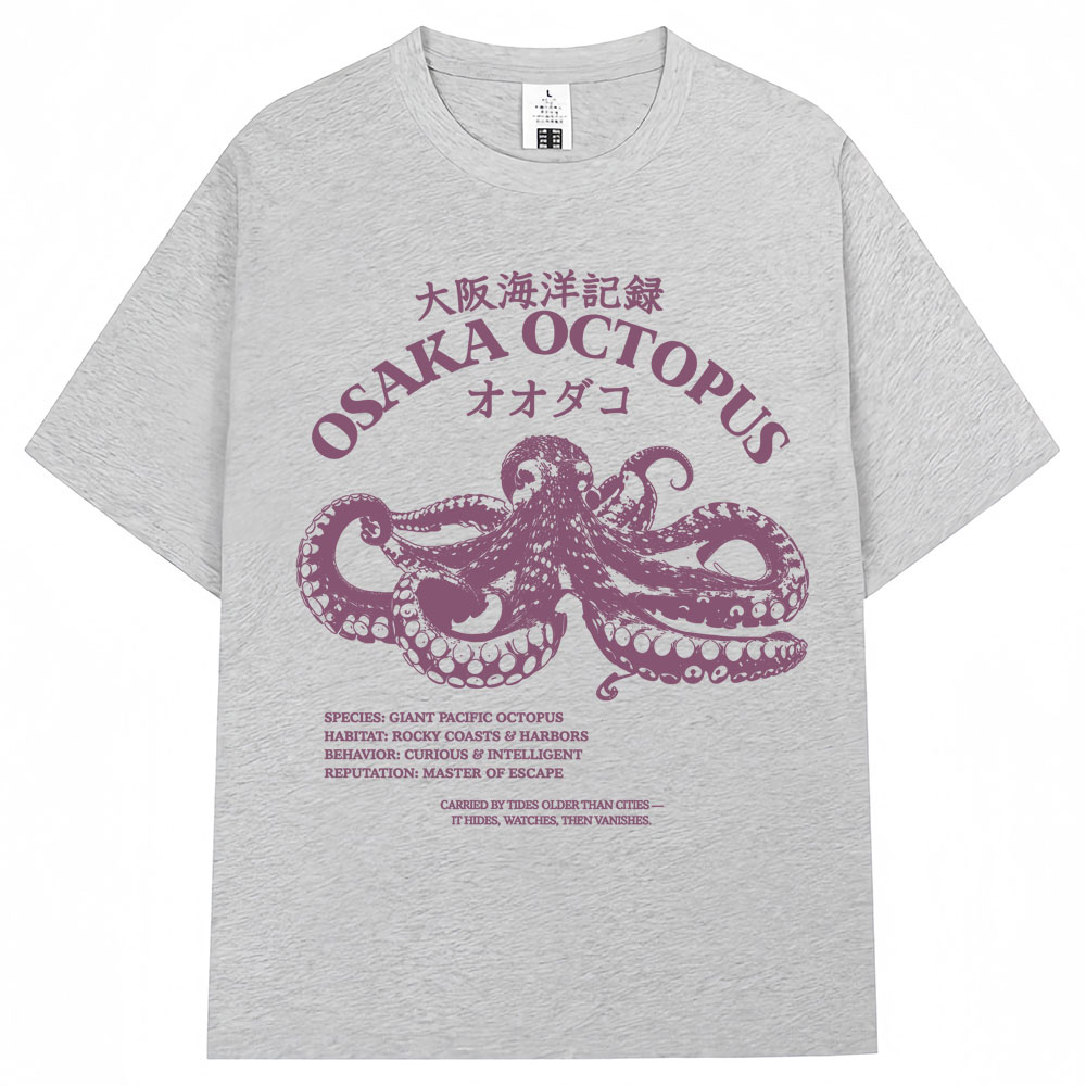 일본식 오사카 문어 티셔츠 남성 여성 패션 빈티지 해양 - Vintage Fashion Osaka 리뷰 및 가격
