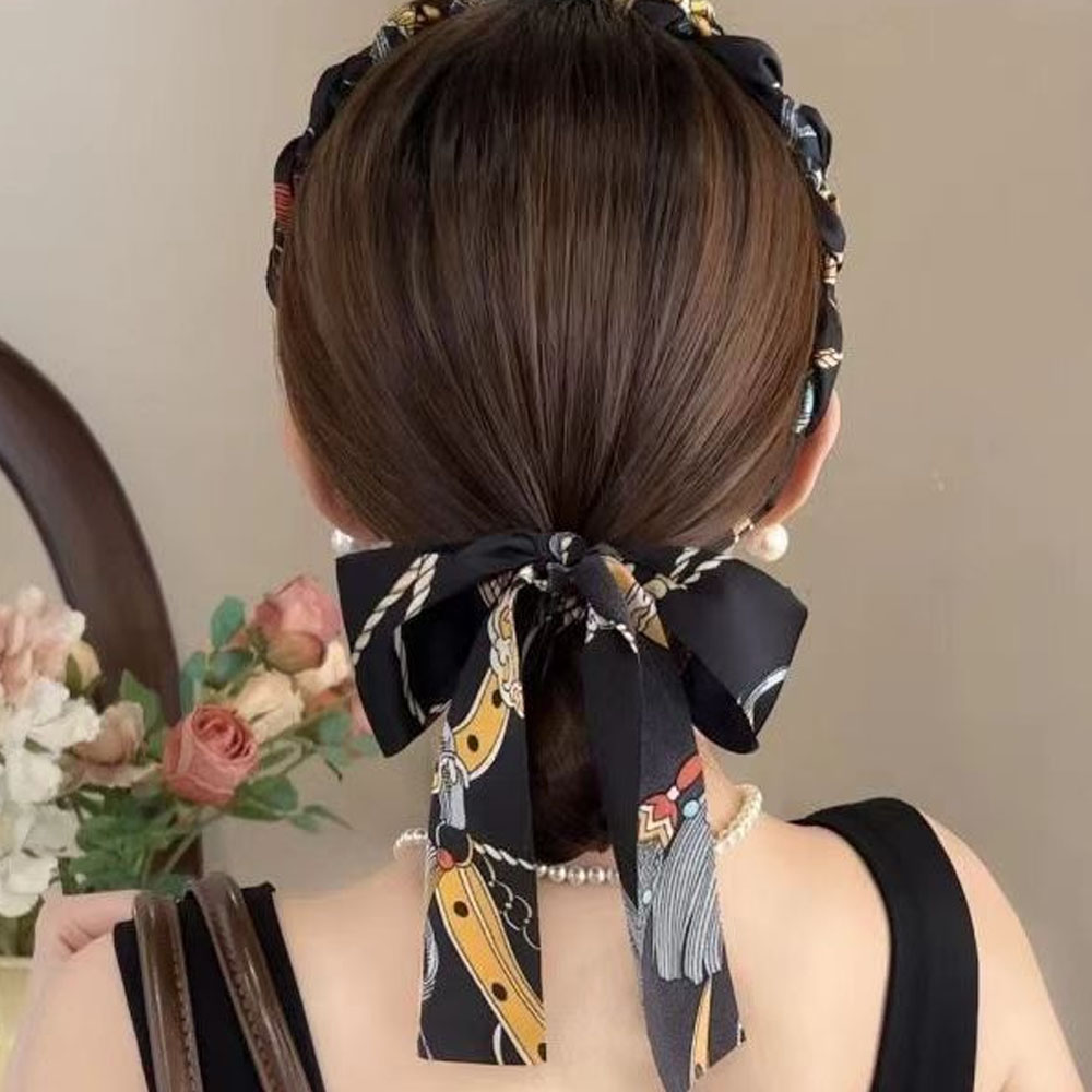 여성용 빈티지 프린트 실크 헤어밴드 패션 헤어후프 논슬 - French Vintage Fashion 리뷰 및 가격