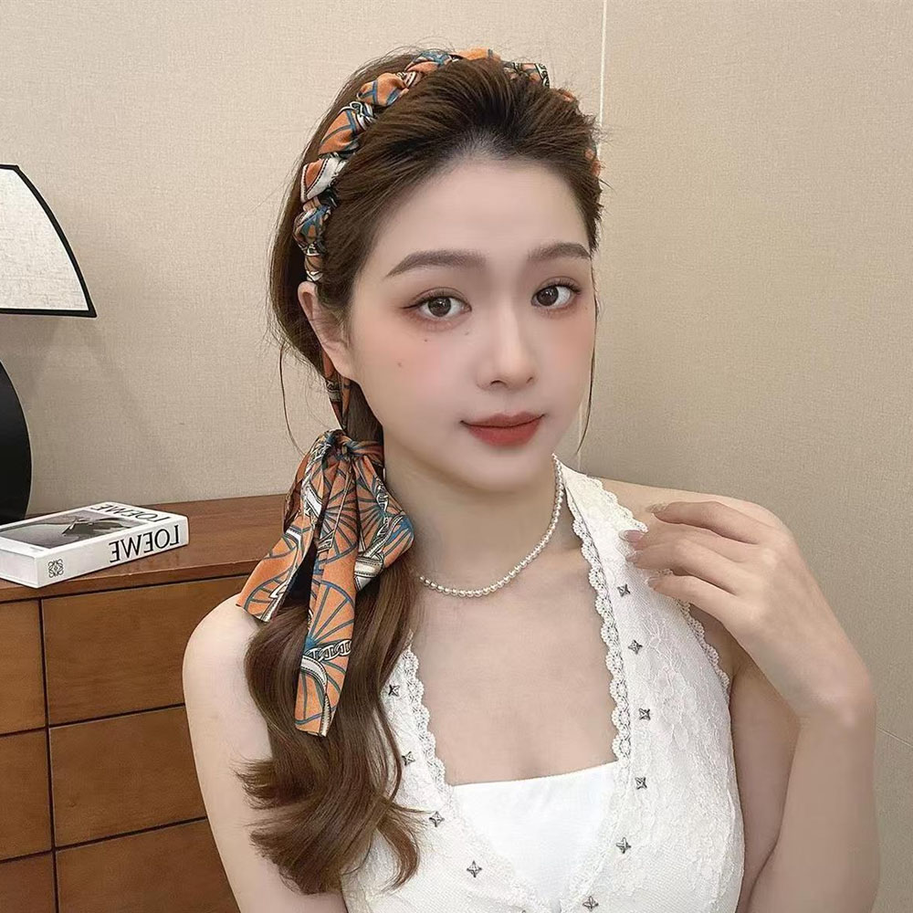여성용 빈티지 프린트 실크 헤어밴드 패션 헤어후프 논슬 - French Vintage Fashion 리뷰 및 가격