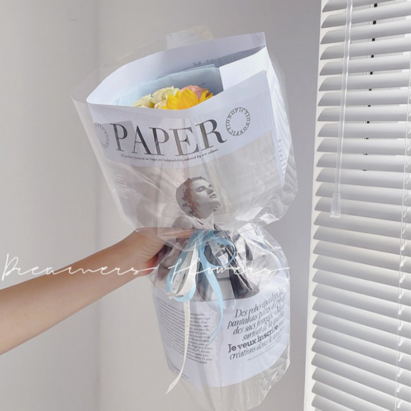 프린트된 꽃다발 포장지, 빈티지 스타일의 영어 신문 디 - Vintage Fashion Newspaper 리뷰 및 가격