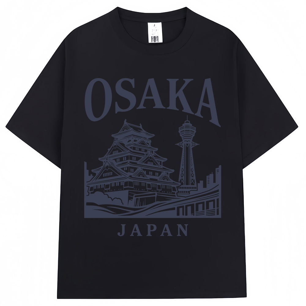 일본식 오사카 프린트 티셔츠 여행 목적지 기념품 남성  - Vintage Fashion Osaka 리뷰 및 가격